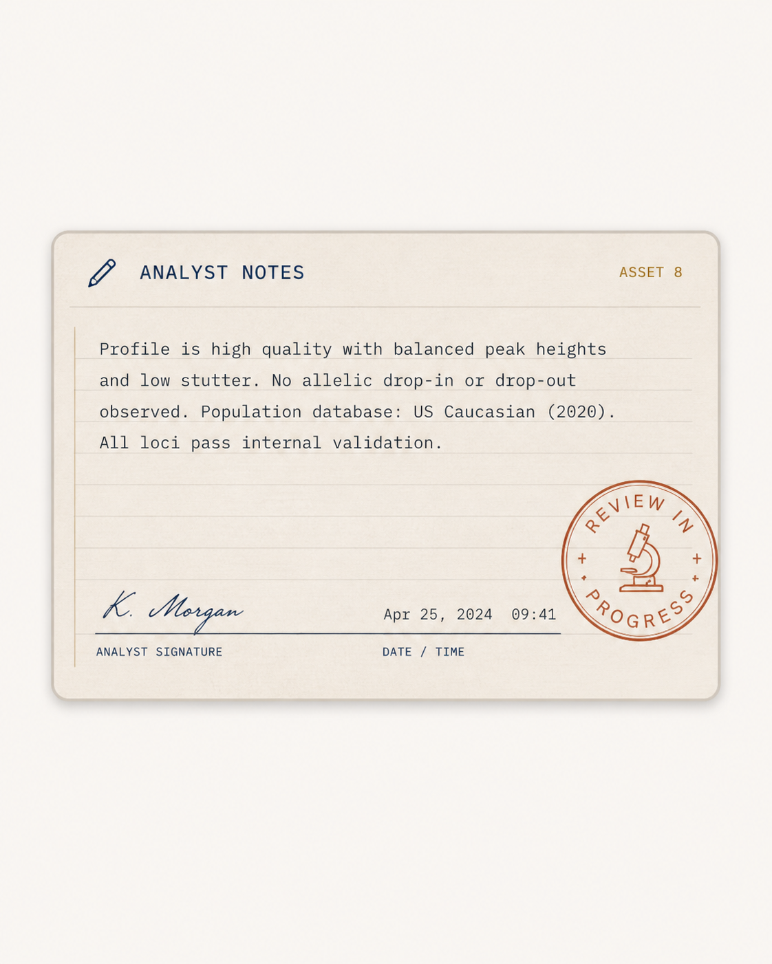 Analyst notes card