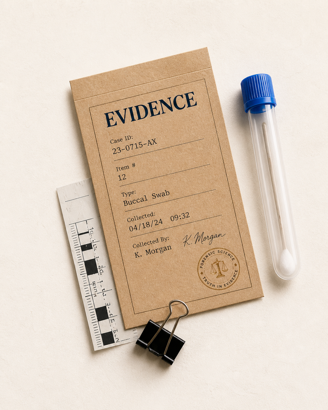 Evidence kit with buccal swab
